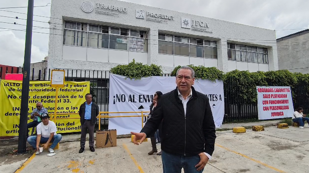 El líder obrero en el plantón