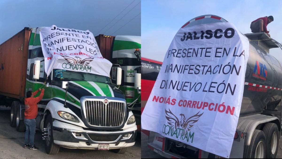 Mensaje de ayuda, en la caravana de transportistas