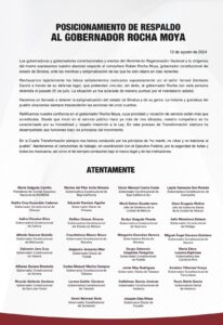 Carta de Mandatarios morenistas
