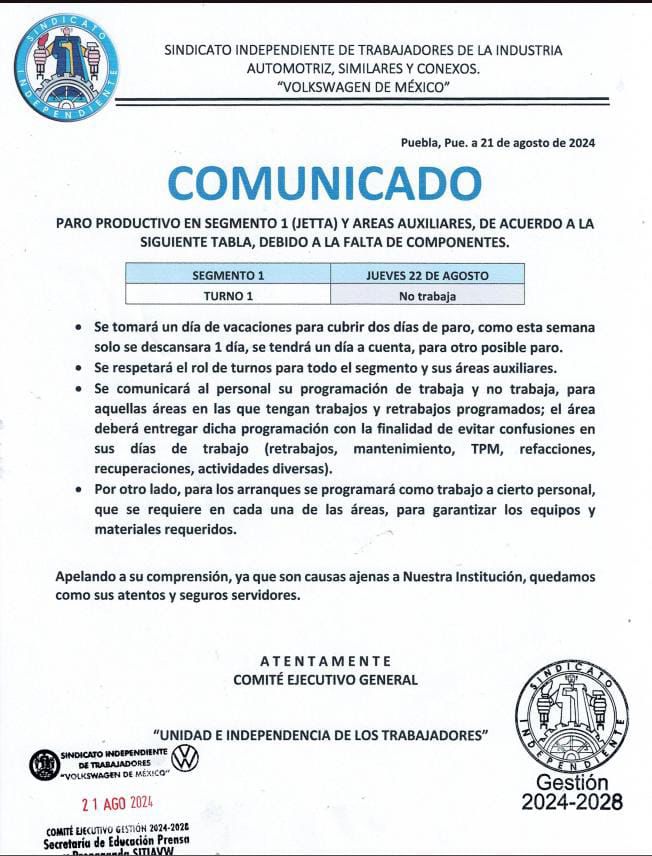 Comunicado del "Paro"