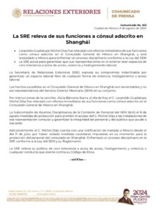 Oficializó remoción 