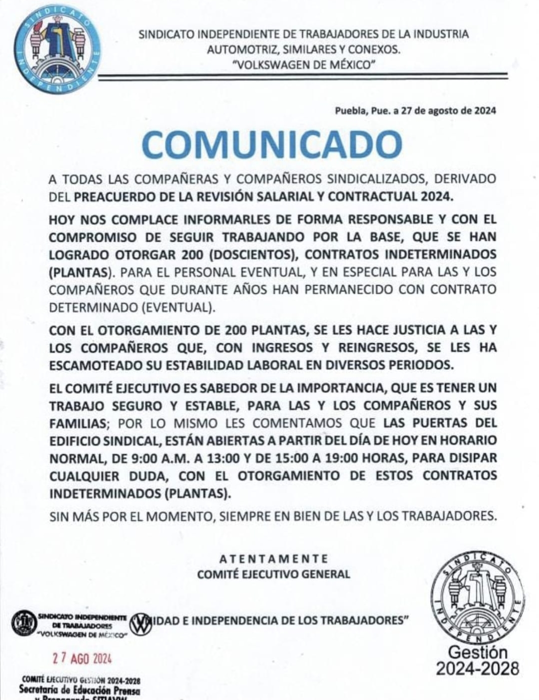 Comunicado completo