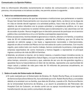 Empresario se defiende