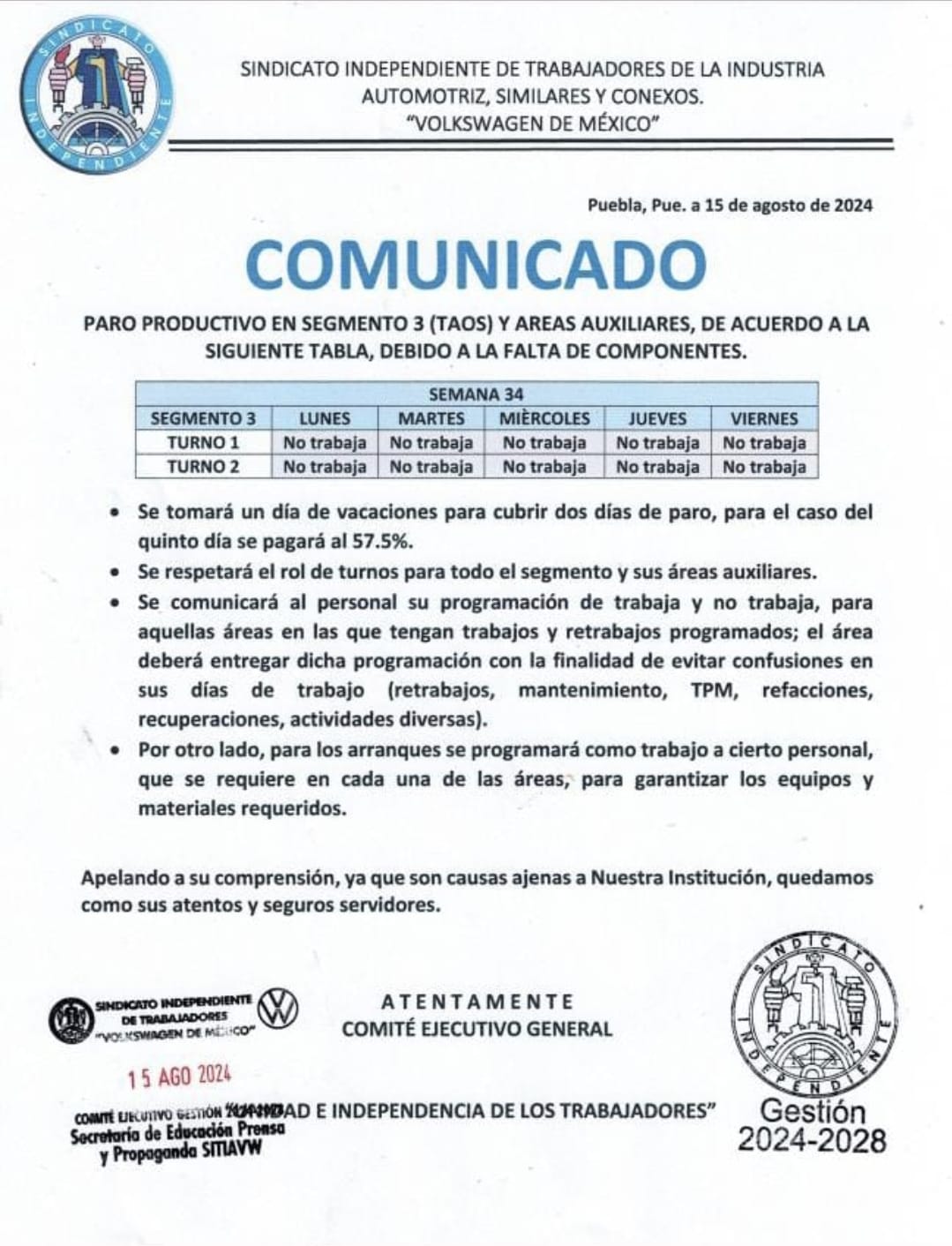 Comunicado Oficial