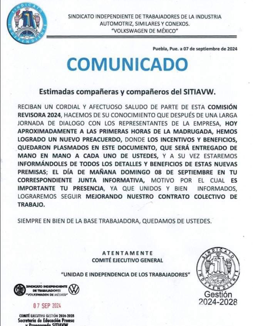 Comunicado Oficial