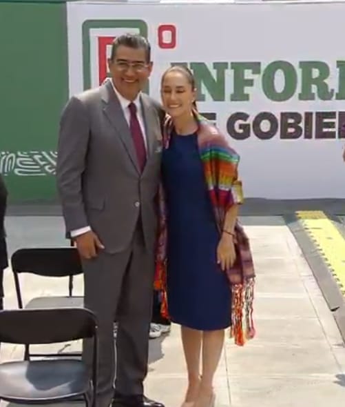 Sergio Salomón y Claudia Sheinbaum