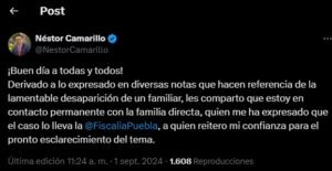 El político posteó apenas este domingo, que estaba cerca de la familia