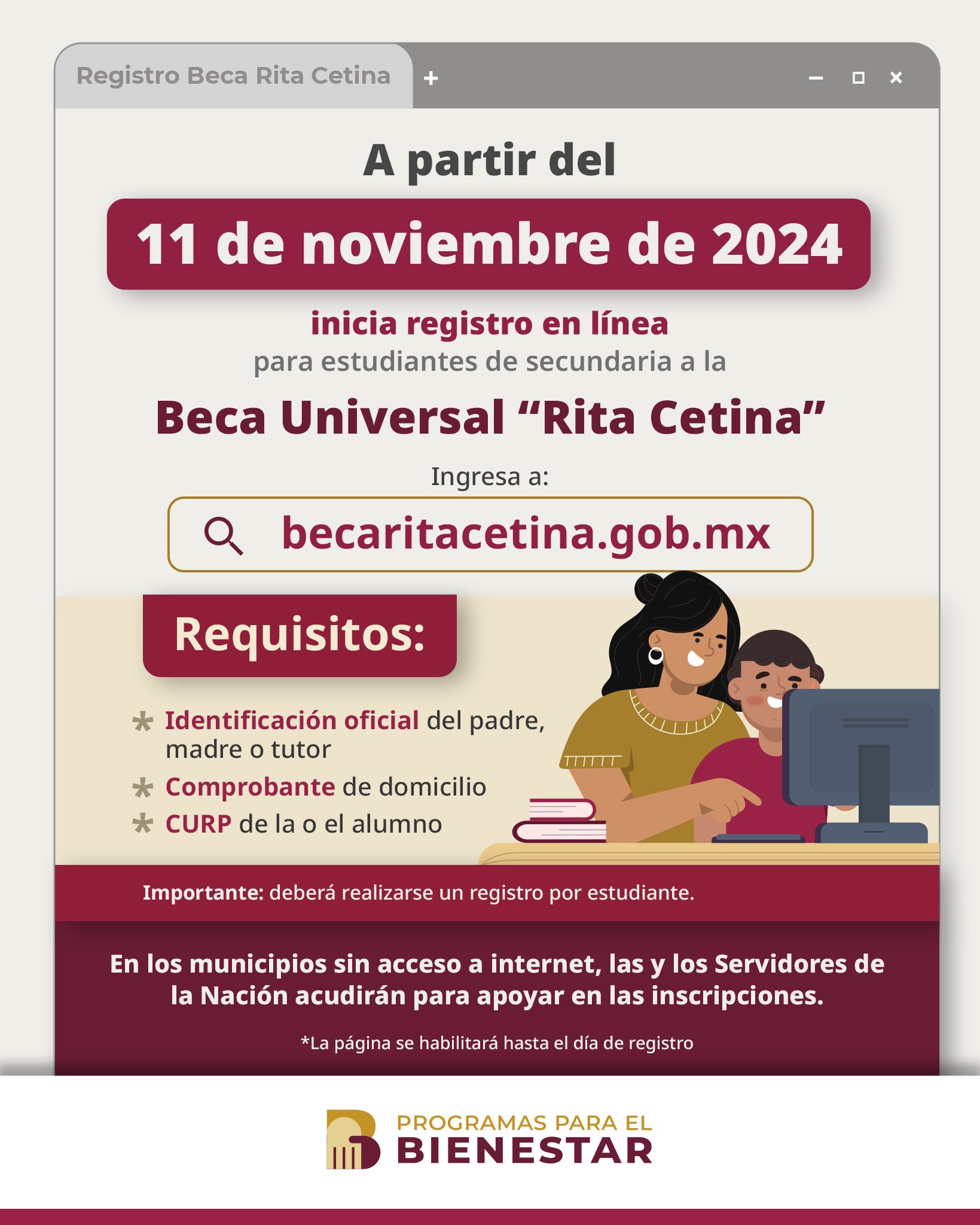 La convocatoria a partir de este lunes