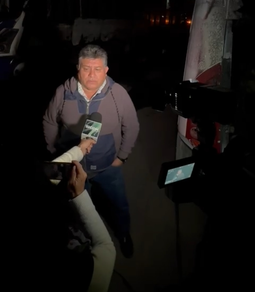 Aquí, el empresario del transporte la noche del incidente 