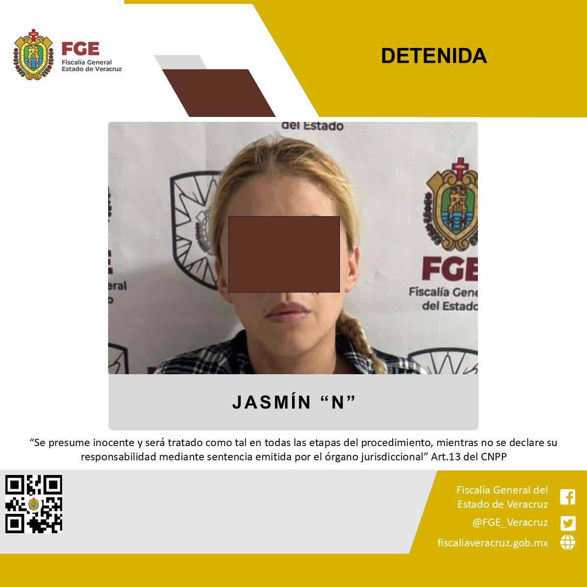 Jasmín quedó detenida