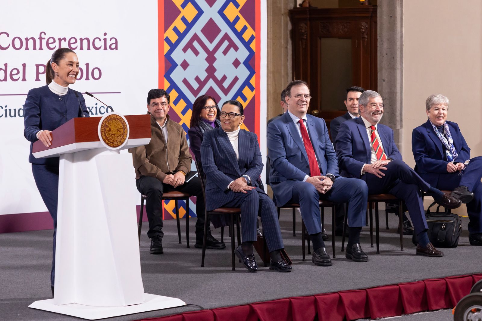 Le acompañó parte importante de su Gabinete