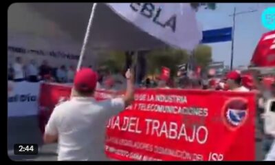 Más de 50 mil trabajadores marcharán en Puebla este 1 de mayo