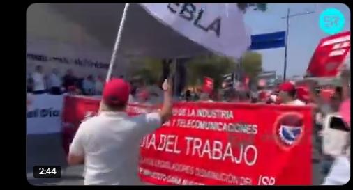 Más de 50 mil trabajadores marcharán en Puebla este 1 de mayo