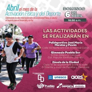 Puebla celebra el mes de la Activación Física y el Deporte con eventos en distintos puntos de la ciudad