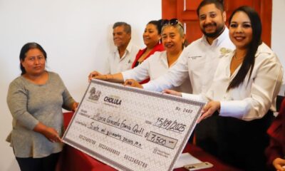 Tonantzin Fernández entrega apoyos económicos a cholultecas en Miércoles Ciudadano