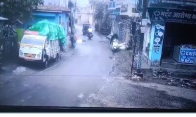 Toro "roba" una scooter y escapa a toda velocidad en India