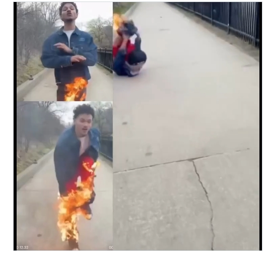 Por no querer invertir en efectos visuales, un cantante terminó envuelto en llamas durante la grabación de su video musical.