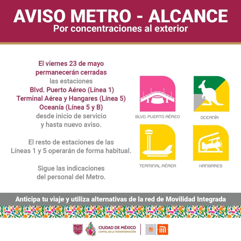 Protestas de CNTE cierran estaciones del Metro este 23M