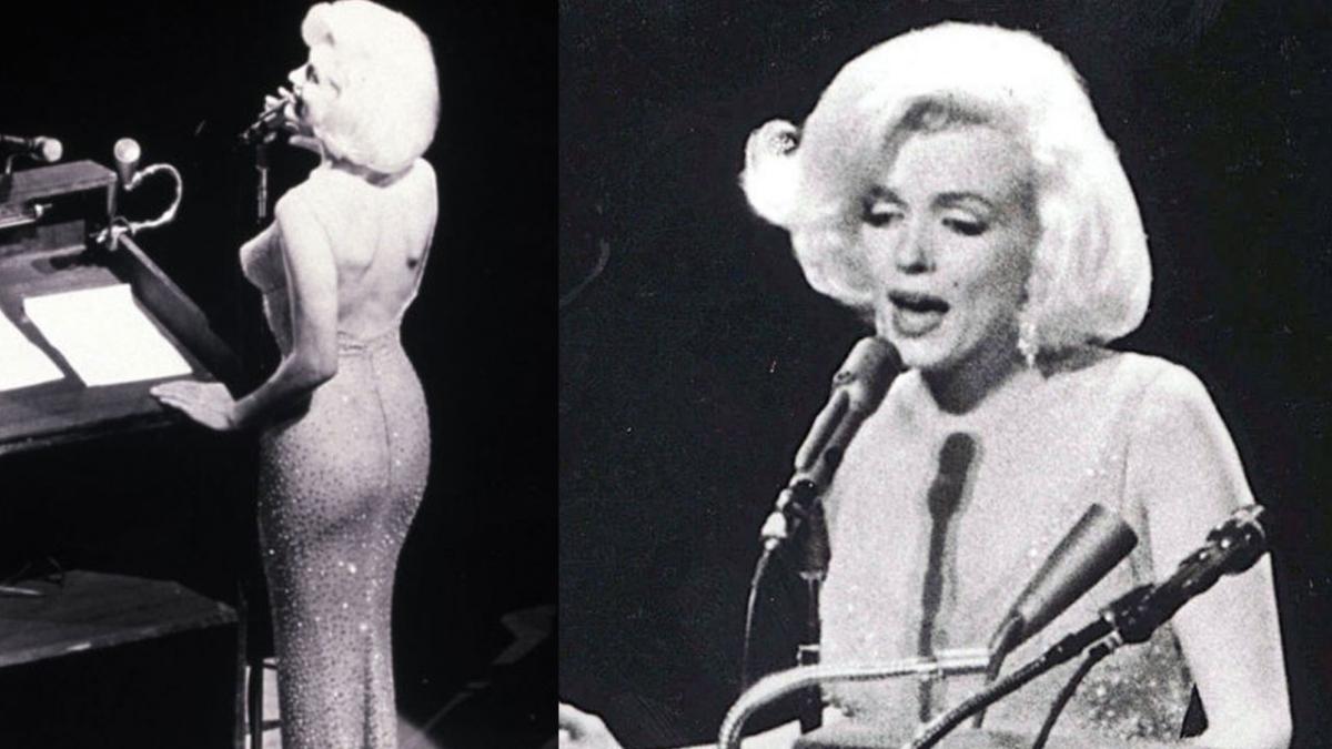 El 19 de mayo de 1962, Marilyn Monroe sorprendió al cantar al presidente Kennedy en un evento multitudinario en Nueva York.