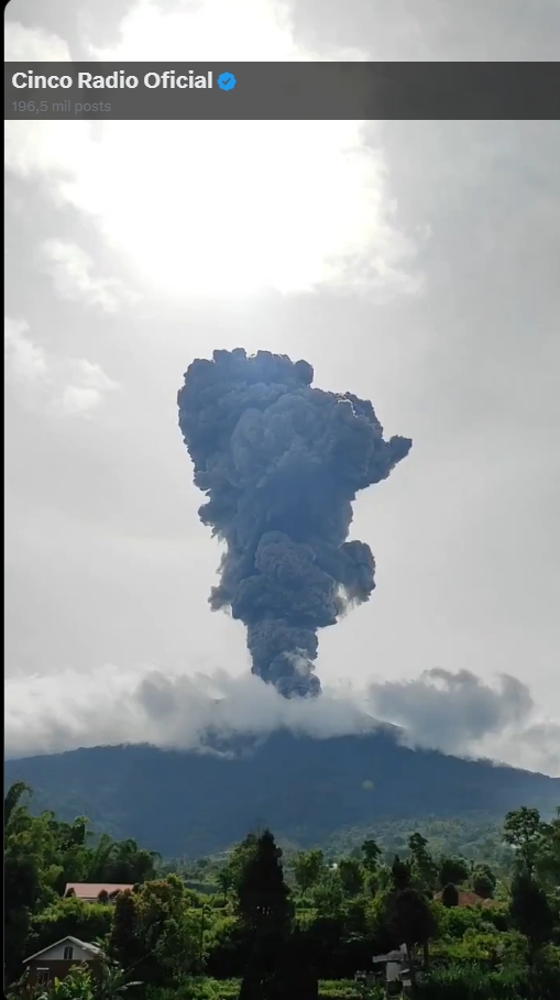 Erupciona el volcán Marapi; imponen alerta en Indonesia