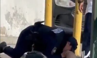 Policía salva a bebé con RCP fuera del IMSS en Monterrey