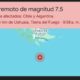 Fuerte sismo de magnitud 7.4 sacude el sur de Argentina