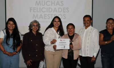 onantzin Fernández celebra a docentes comunitarios en Cholula