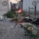 Incendio en baldío de la 52 Pte; quemaban llantas