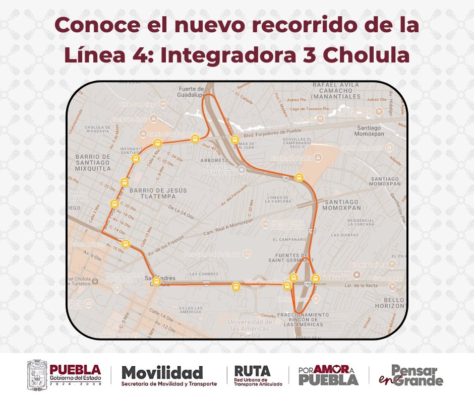 Modifican recorrido de Integradora 3 de Línea 4 a partir del 26 de mayo