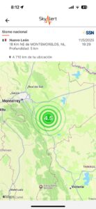 Sismo de magnitud 4.5 sacude el noreste de Nuevo León