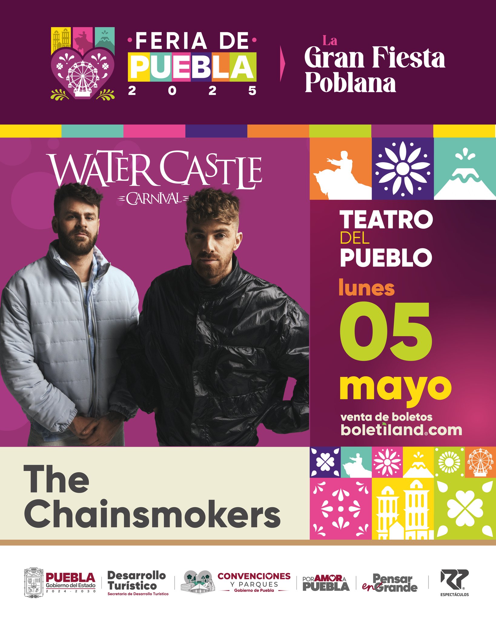 The Chainsmokers y Jorge Medina con Josi Cuen brillarán este 5 de mayo en la Feria de Puebla