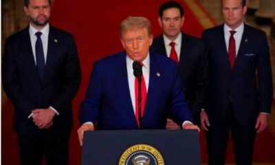 El presidente, Donald Trump, anuncia el 21 de junio de 2025 desde la Casa Blanca que EE.UU. lanzó un ataque contra Irán