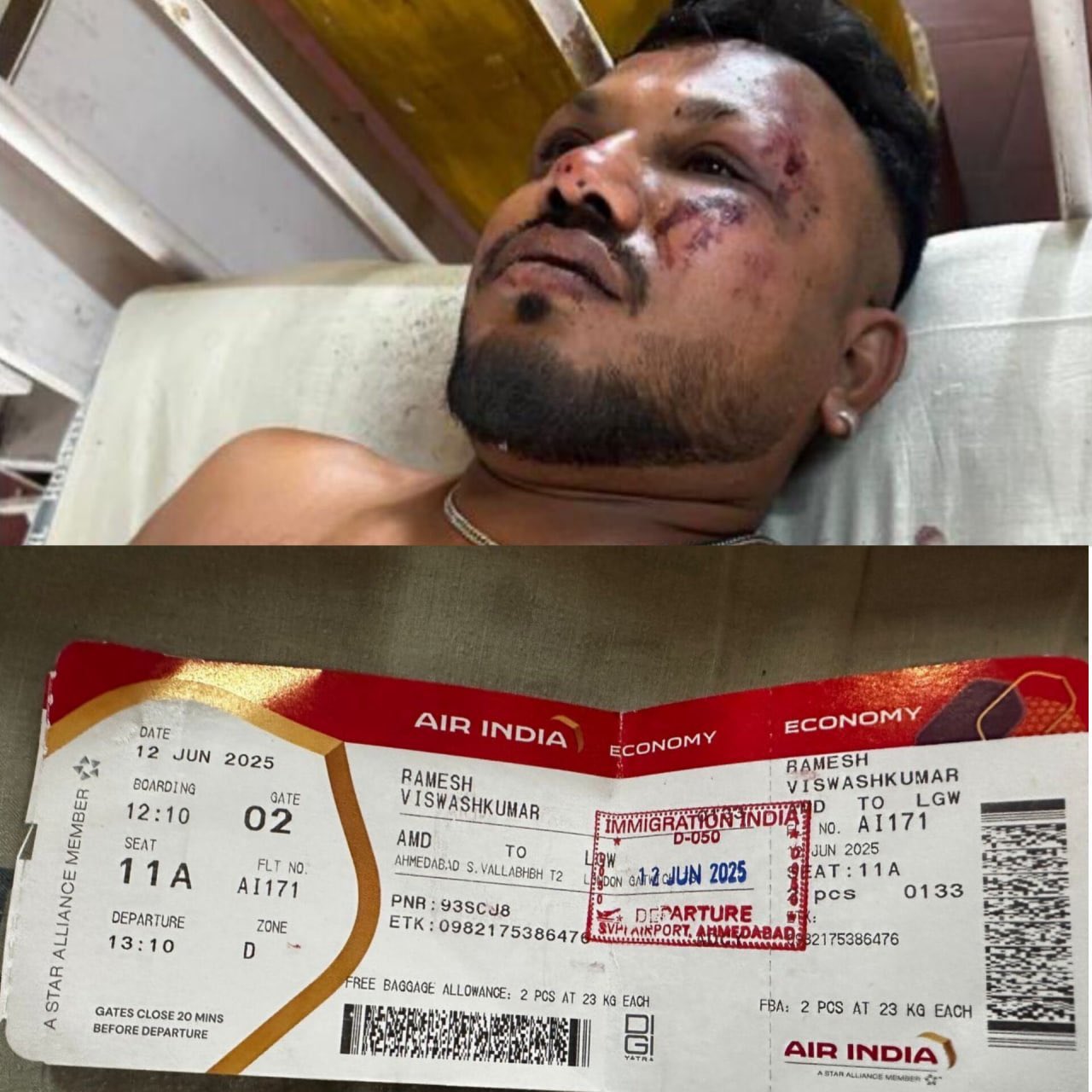 Único sobreviviente del vuelo 171 de Air India relata el horror