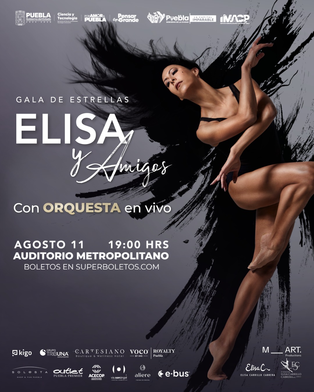 Elisa Carrillo ofrecerá su gala "Elisa y Amigos" con orquesta en vivo el 11 de agosto en Puebla. Boletos a la venta en Superboletos.
