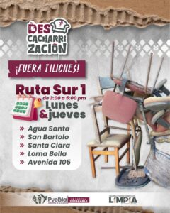 Limpia Puebla activa descacharrización en Ruta Sur 1