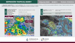 Depresión tropical Barry provocará lluvias intensas en varios estados