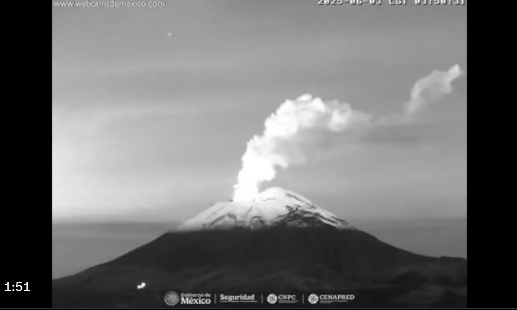 CENAPRED reporta exhalaciones y tremor leve; el semáforo sigue en Amarillo Fase 2.