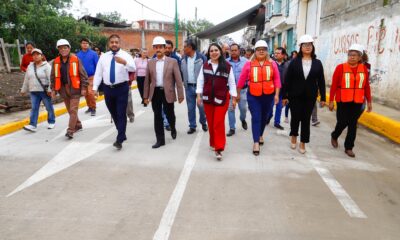 Tonantzin Fernández inaugura calle en Acuexcomac y anuncia obras en todas las juntas auxiliares de San Pedro Cholula durante este 2025.
