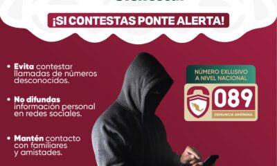 La SSP de Puebla alerta sobre riesgos al contestar llamadas desconocidas y difundir datos personales. Reporta al 089 de forma anónima.