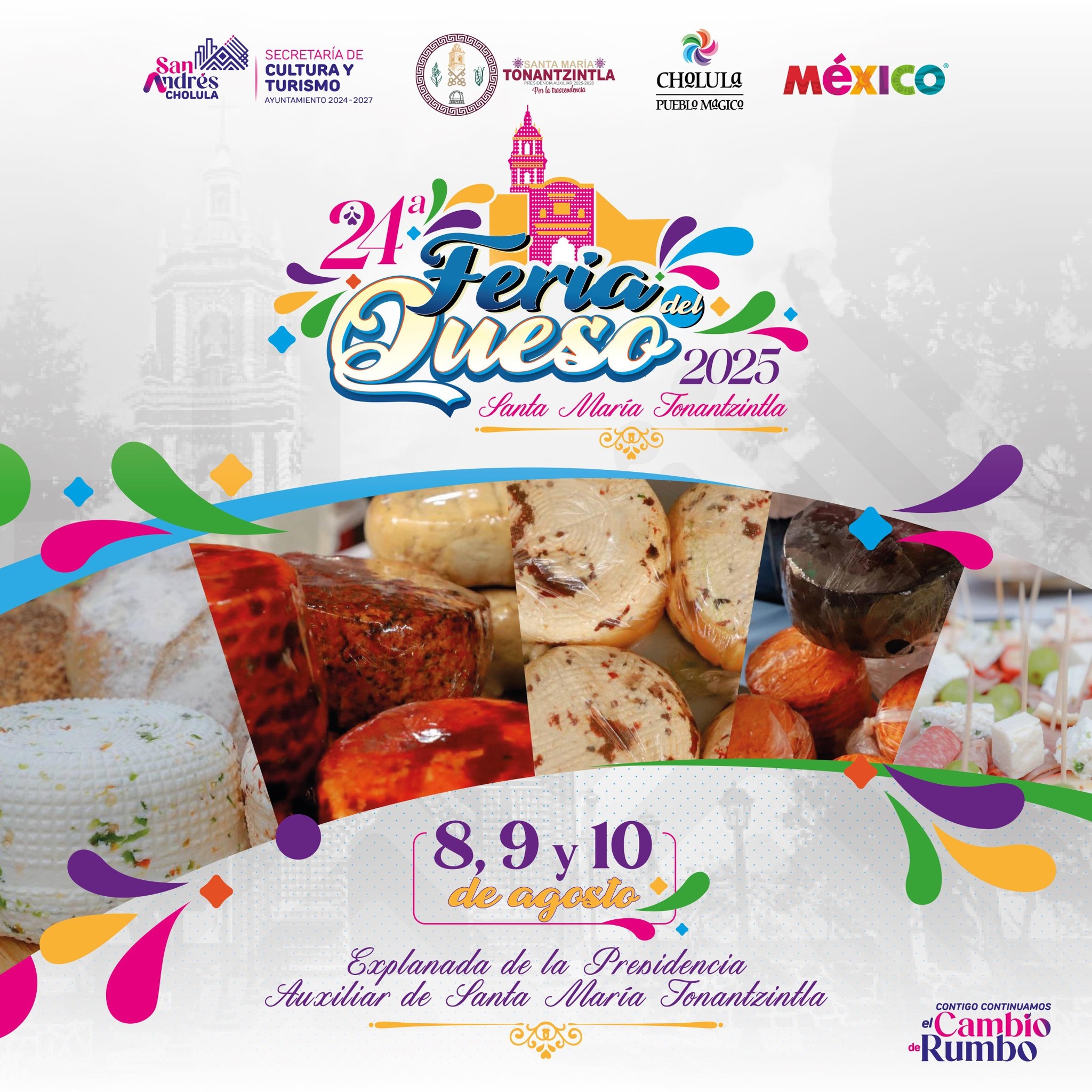 Del 8 al 10 de agosto se celebrará la edición 24 de la Feria del Queso en Santa María Tonantzintla con 36 productores y más de 10 mil visitantes.
