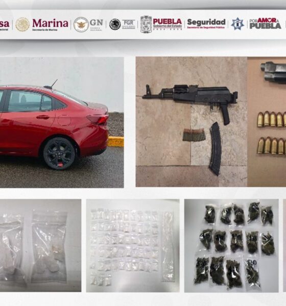 Célula delictiva desarticulada en Puebla: cinco detenidos, entre ellos “El Bicho”, líder criminal. Aseguran armas, droga y equipo móvil.