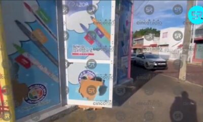 Grupo Papelero Gutiérrez fue víctima de un nuevo cristalazo en la colonia Loma Bella. Policía municipal acudió al lugar; se investiga el robo.