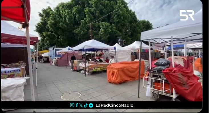 Con motivo de la feria patronal en honor a la Virgen del Carmen, varias calles del Centro están cerradas. Emma Itzael celebró vestida para la ocasión.