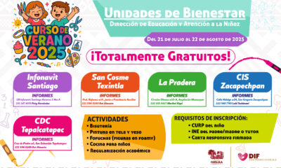 Del 21 de julio al 22 de agosto, niñas y niños disfrutarán talleres gratuitos en las Unidades de Bienestar del DIF San Pedro Cholula.