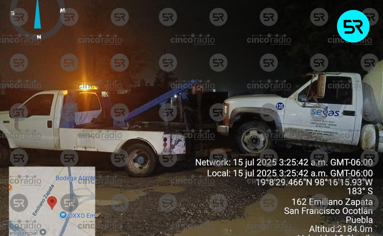 Aseguran pipas con gas ilegal en Coronango, Puebla