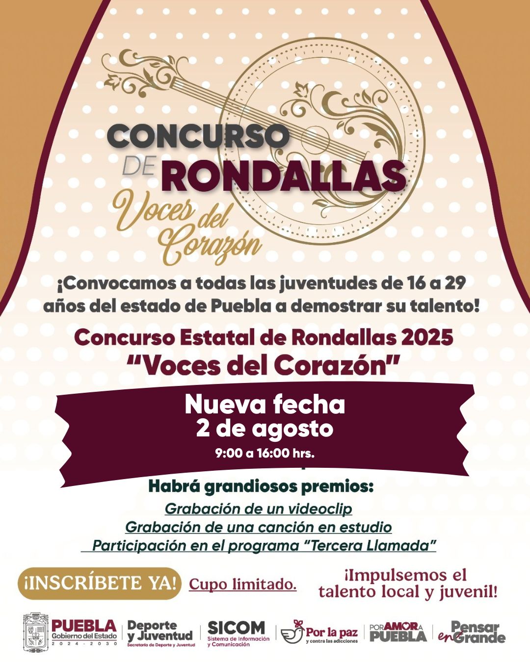 La Secretaría de Deporte y Juventud invita a las juventudes poblanas a demostrar su talento musical en el concurso “Voces del Corazón”.