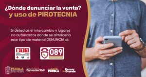 Llaman a denunciar venta y uso ilegal de pirotecnia en Puebla