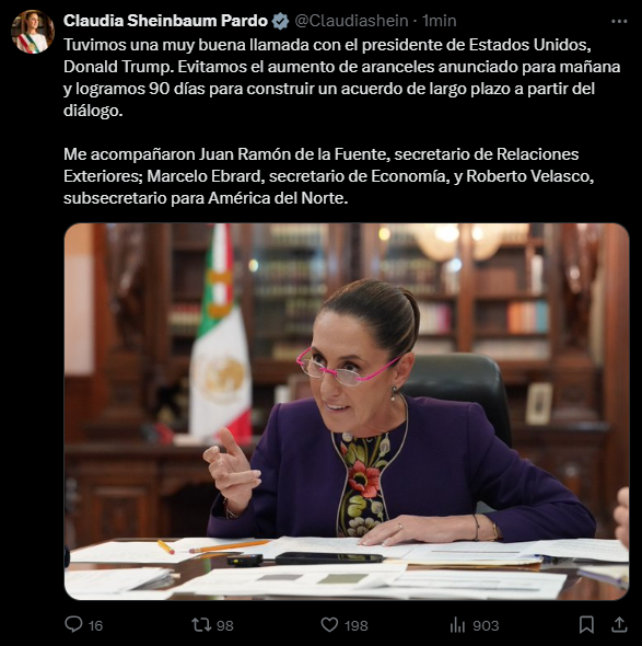 Se mantienen aranceles vigentes mientras ambos países buscan un acuerdo comercial de largo plazo