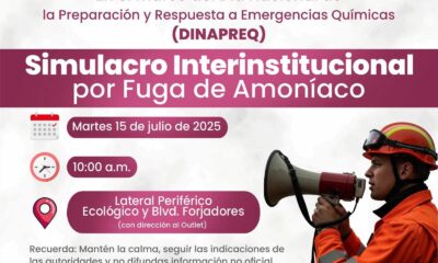 Realizan simulacro por fuga de amoníaco en Puebla
