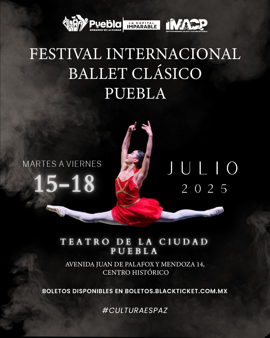 Puebla será sede del Festival Internacional de Ballet Clásico 2025